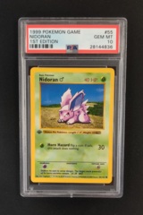 PSA 10 GEM MINT Nidoran 55/102 1st Ed Shadowless Base Set Pokemon Graded Card